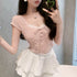 MATINEE  Half Sleeves Square Neck Tops